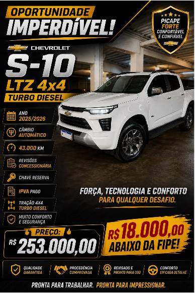Chevrolet S10 Pick-up LTZ 2.8 TDI 4X4 CD Dies.aut 2026
