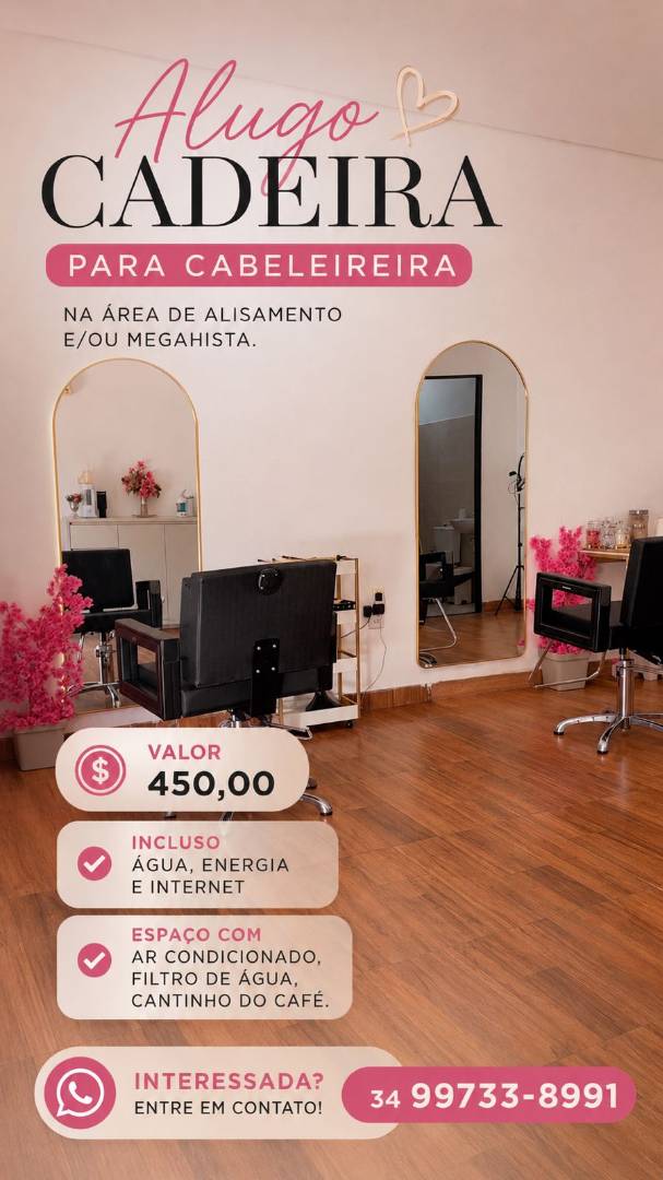 Alugo cadeira em salão