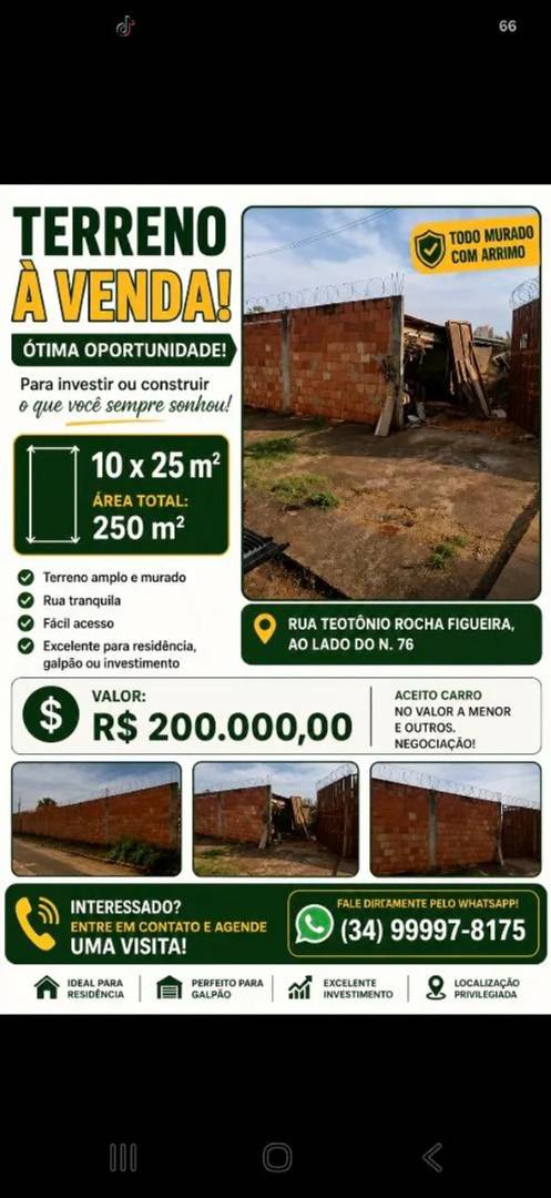 Terreno próximo ao camaru. Fácil acesso ao centro. Comércios próximos